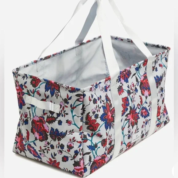 VERA BRADLEY Oversized Car/Post Office Runs Tote in Vineyard Floral Print NWT - Picture 4 of 7